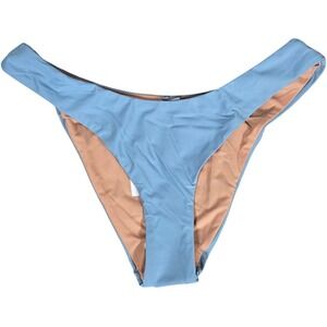 J. Crew Curved-waist cheeky bikini bottom in Blue Mist S‎ NWT